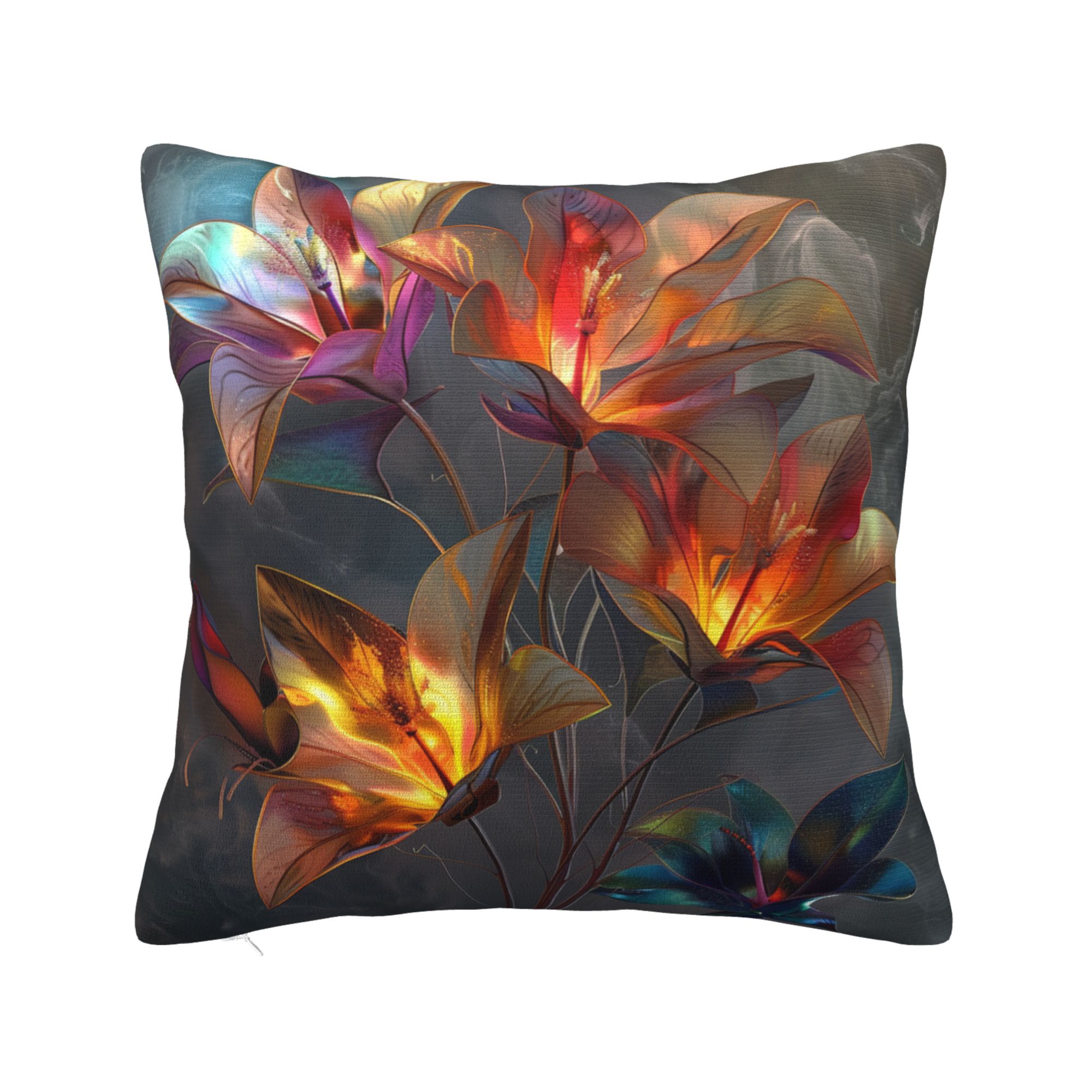 Glow-in-the-Dark Floral Print Pillow