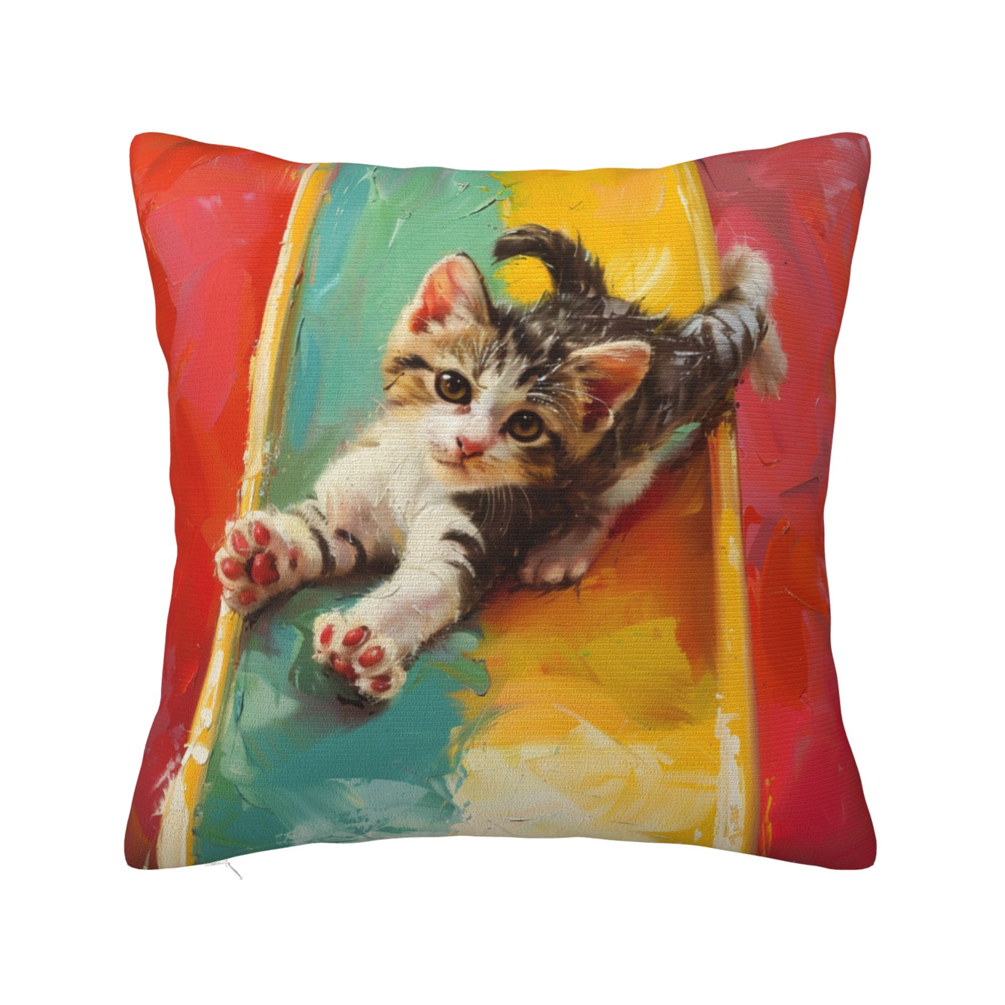 rainbow-slide-kitten-print-pillow