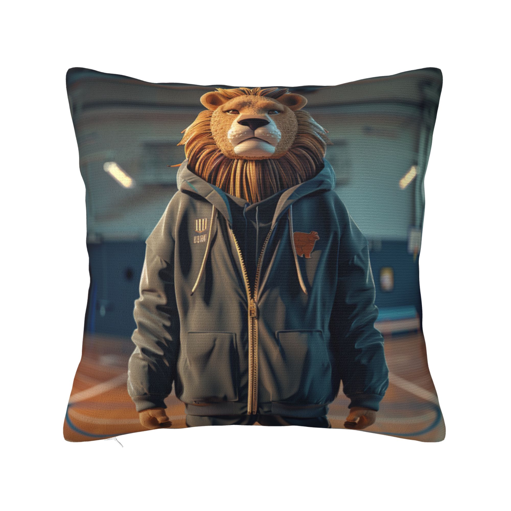 Athlete Lion Print Pillow Cover